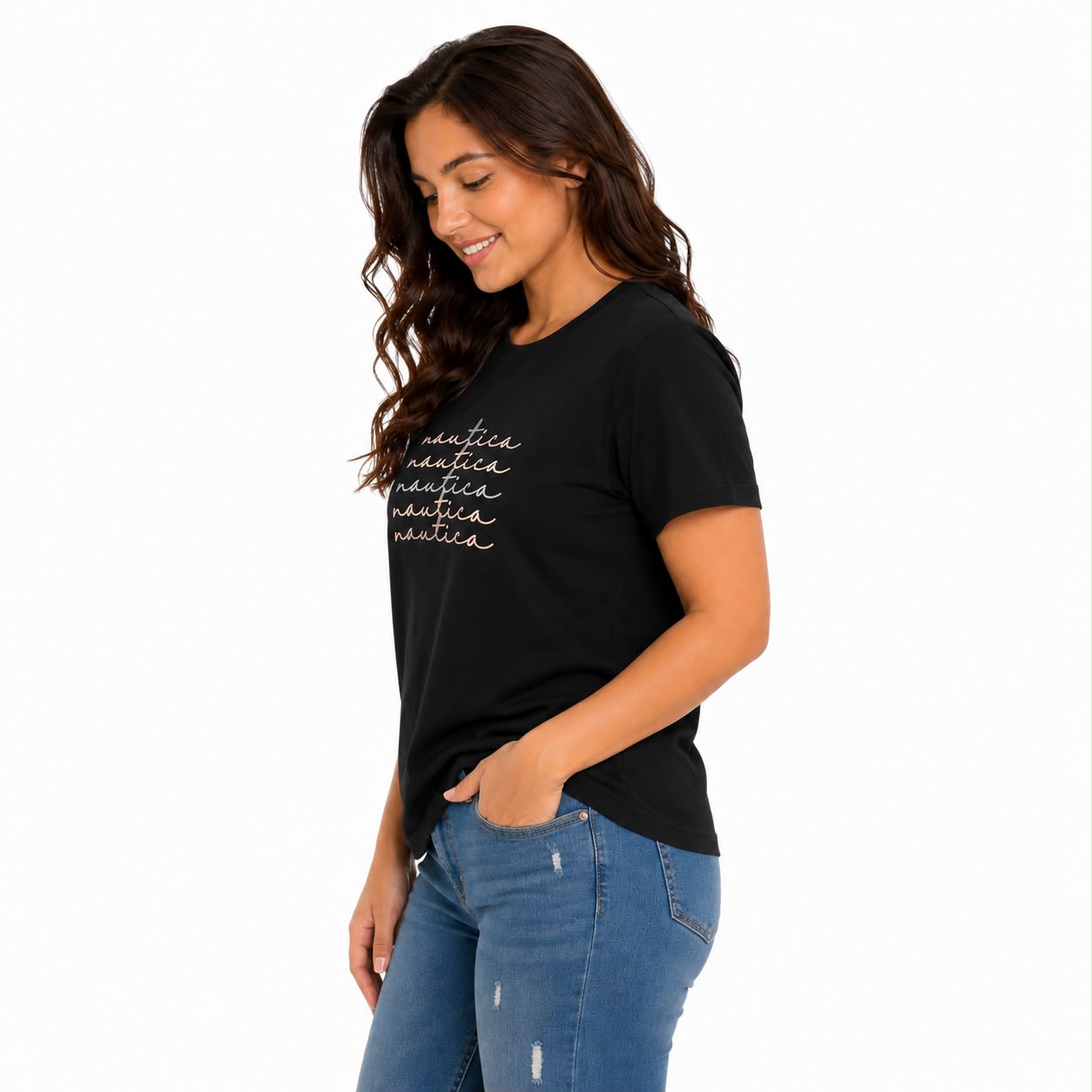 Nautica Glitter Graphic T-Shirt