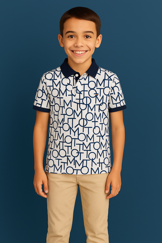Tommy Hilfiger Brand Print Polo T-Shirt