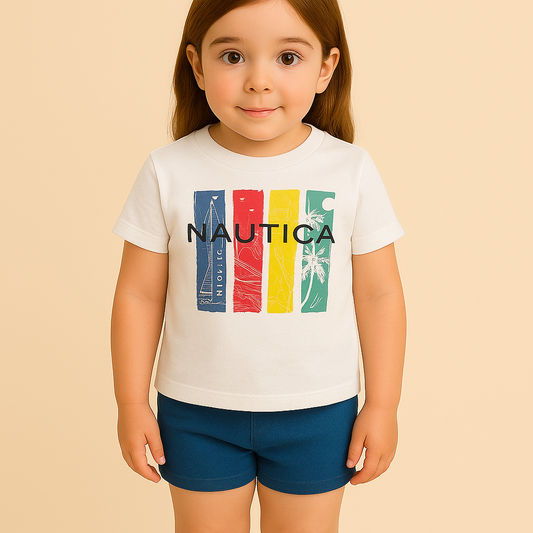 Nautica Boys 4-7 Tropical Logo T-Shirt