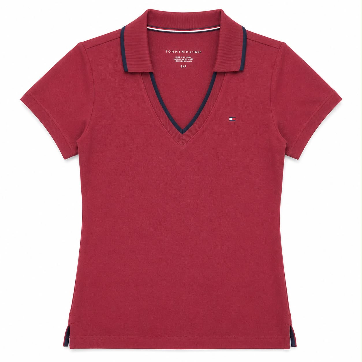 Tommy Hilfiger Cotton V-Neck Polo Top