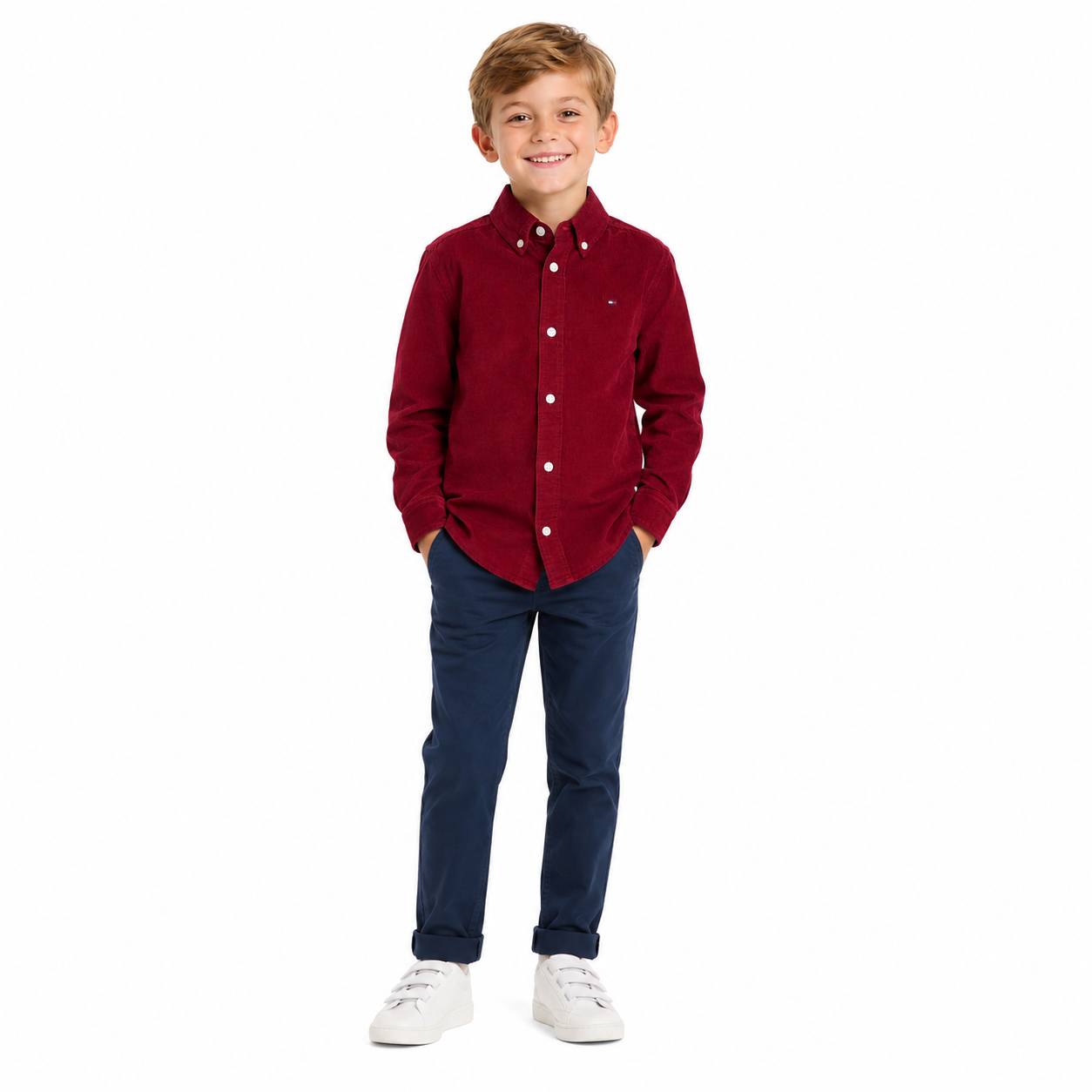 Tommy Hilfiger Mens Flex Corduroy Button Up Shirt