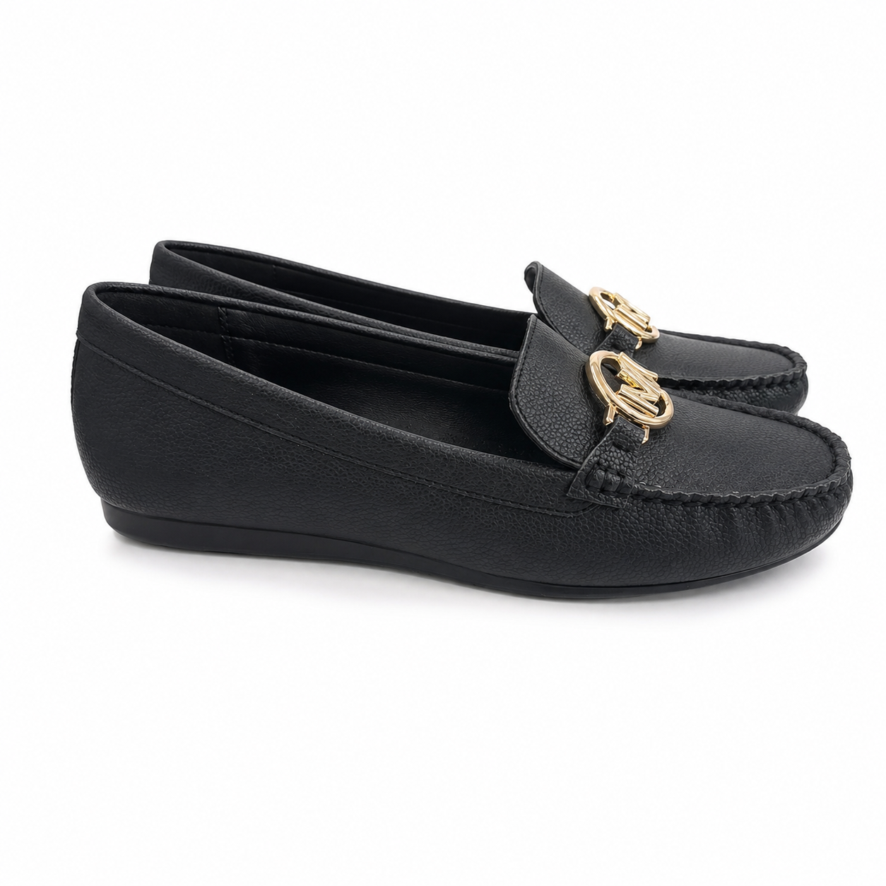 Michael Kors Fulton loafers in black with a characteristic golden logo