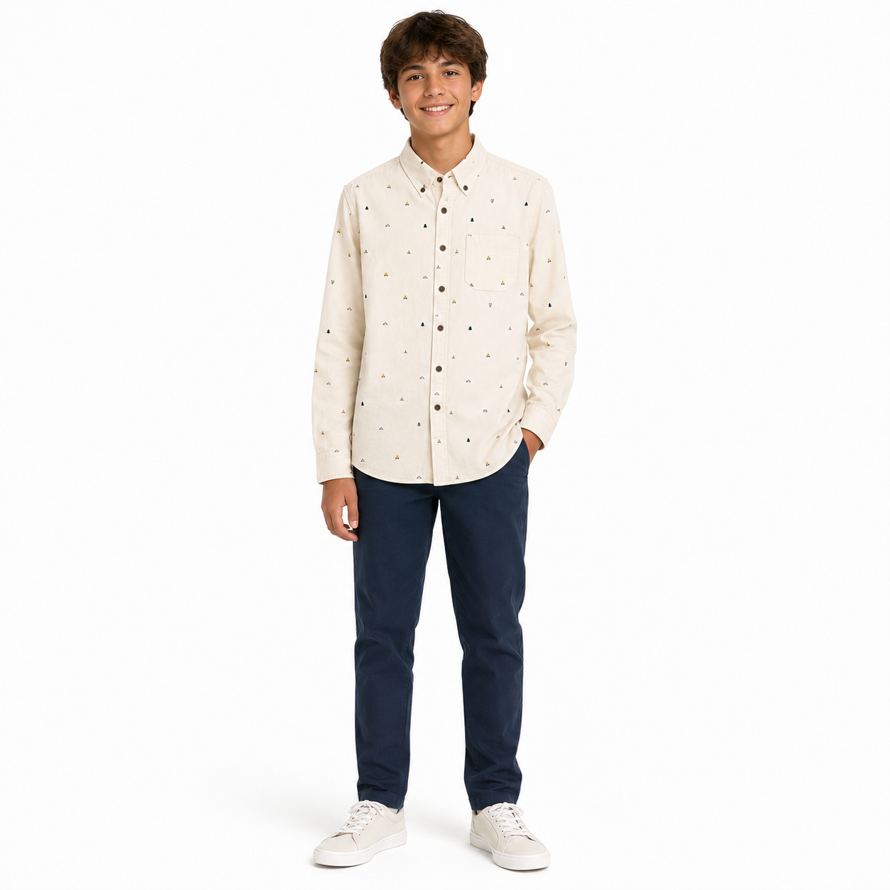 Gymboree Camping Themed Long Sleeve Button-Down Shirt