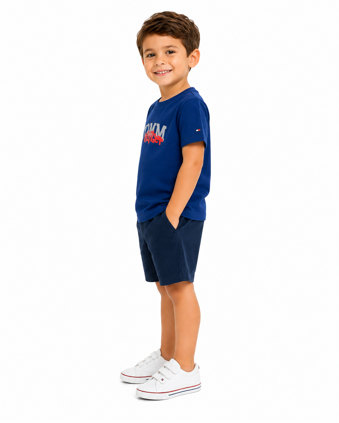 Tommy Hilfiger-Camiseta Con Logo Estilo Grafiti Niño Azul Tommy Hilfiger