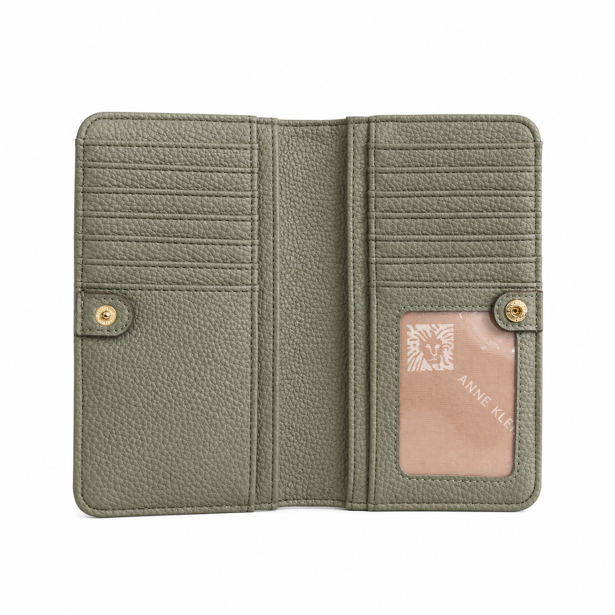 Anne Klein Dark Olive Logo Detail Bi-Fold Wallet