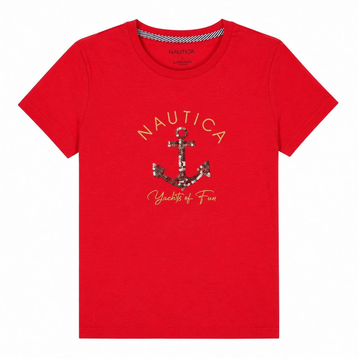 Nautica Glitter Anchor Yachts of Fun Graphic T-Shirt