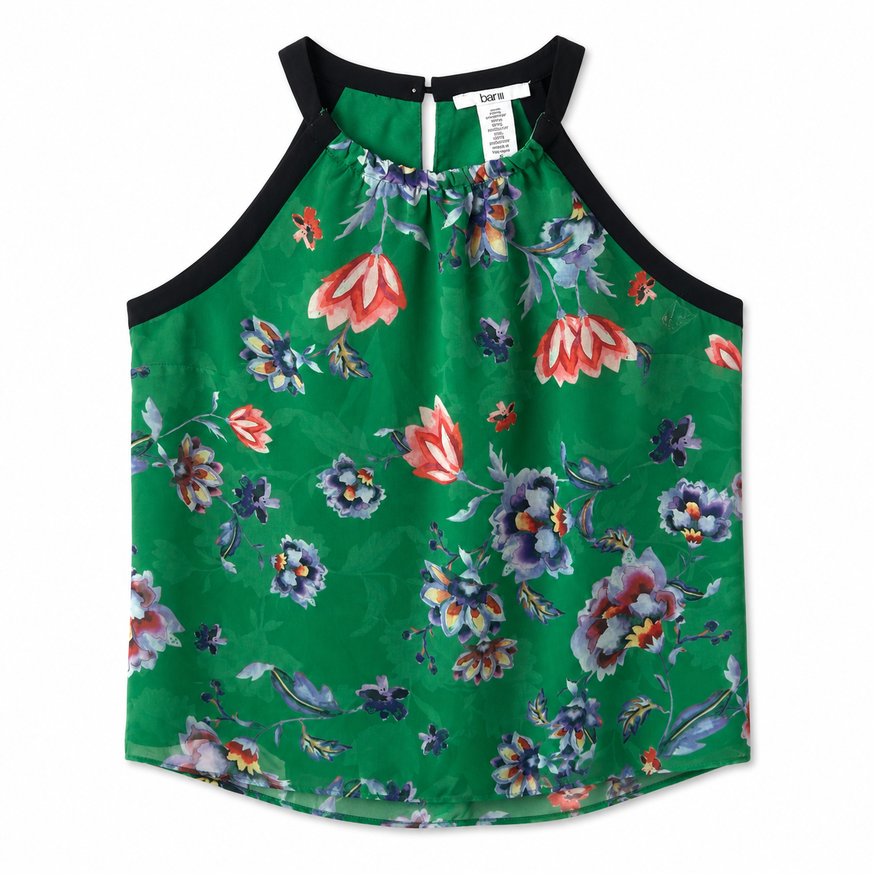 Bar III Green blouse with floral print Women’s