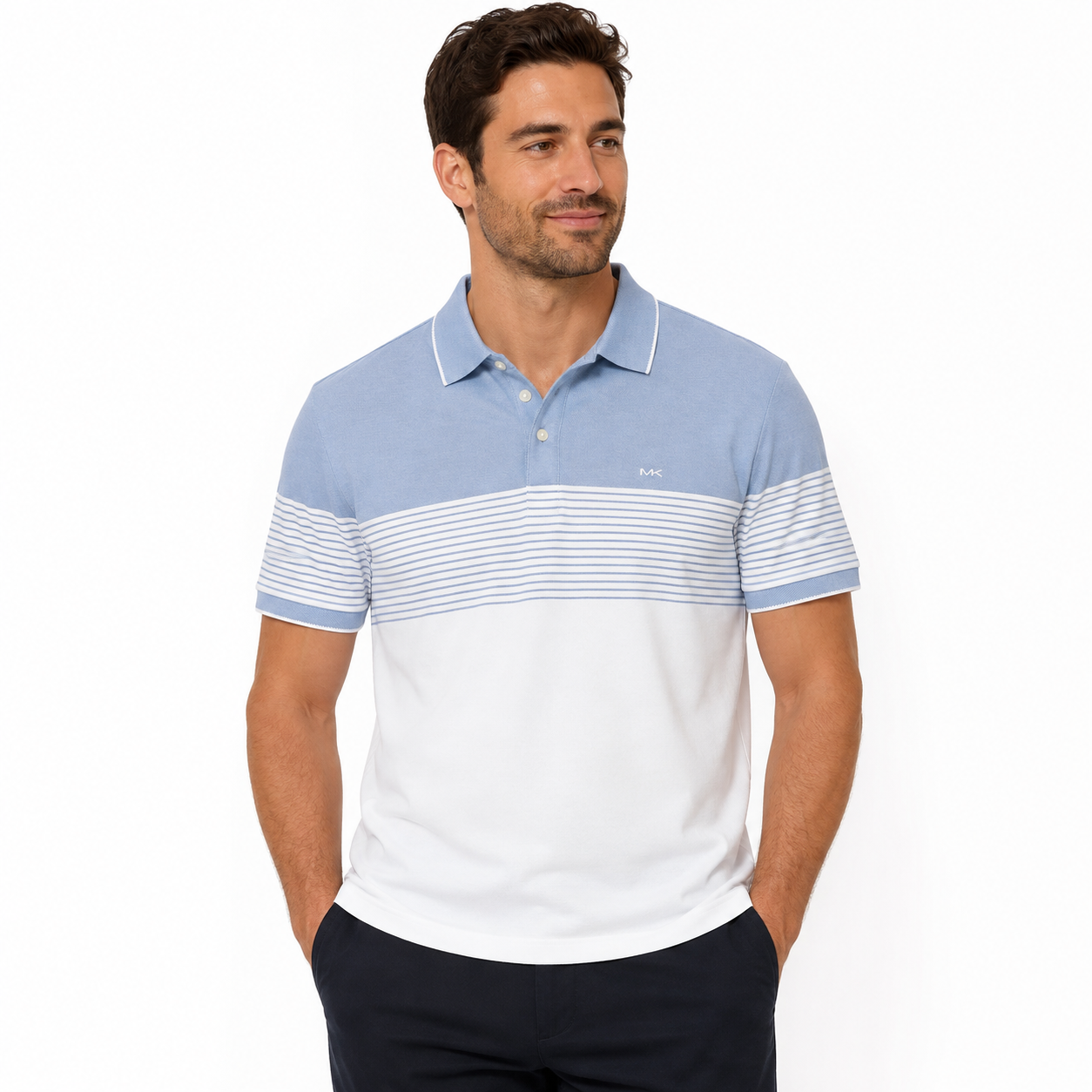 Michael Kors-Light blue and white Michael Kors polo shirt