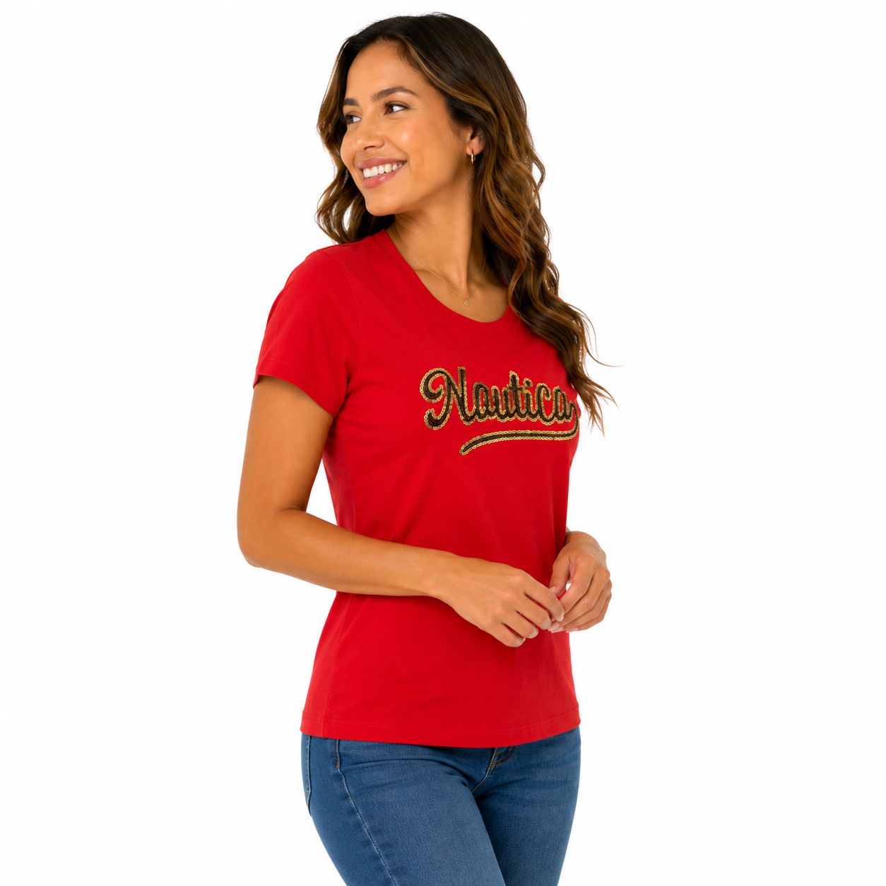Nautica Sequin Logo Graphic T-Shirt