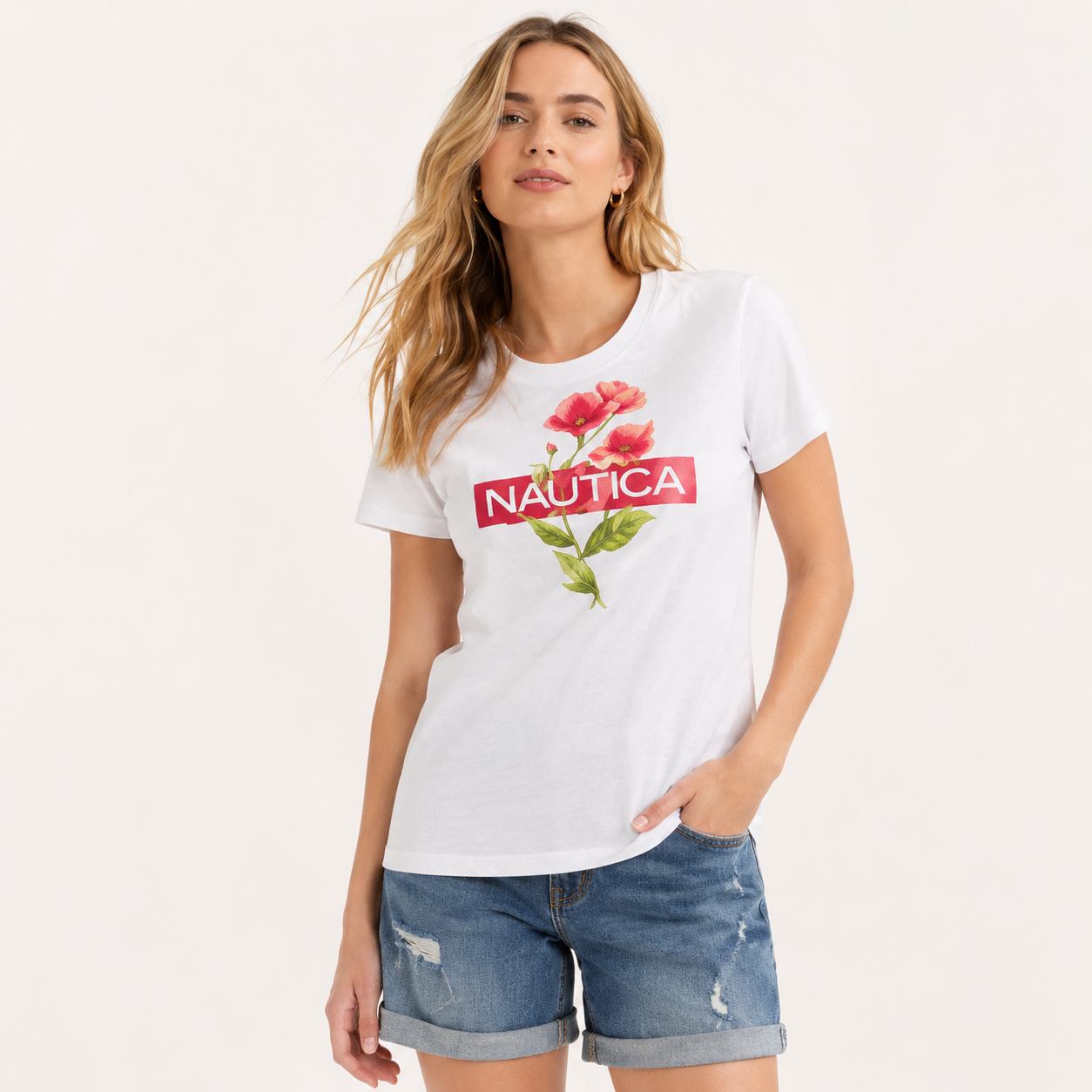 Nautica Floral Logo Graphic T-Shirt