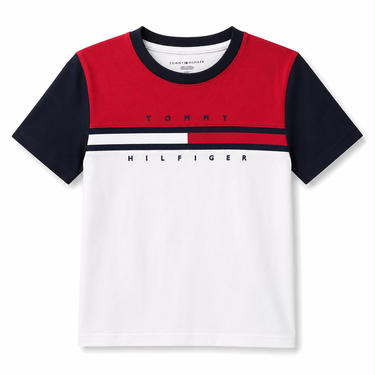 Tommy Hilfiger-Kids' Colorblock Flag Stripe T-Shirt
