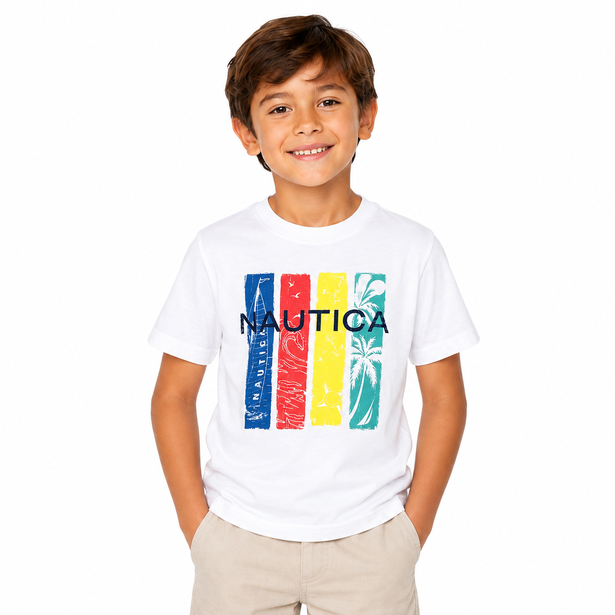 Nautical brand graphic t-shirt for children