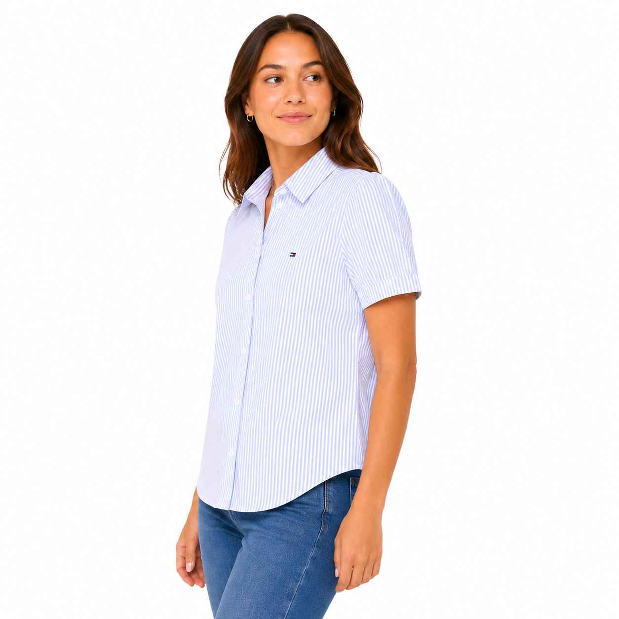 Tommy Hilfiger-Short-Sleeve Stripe Oxford Shirt