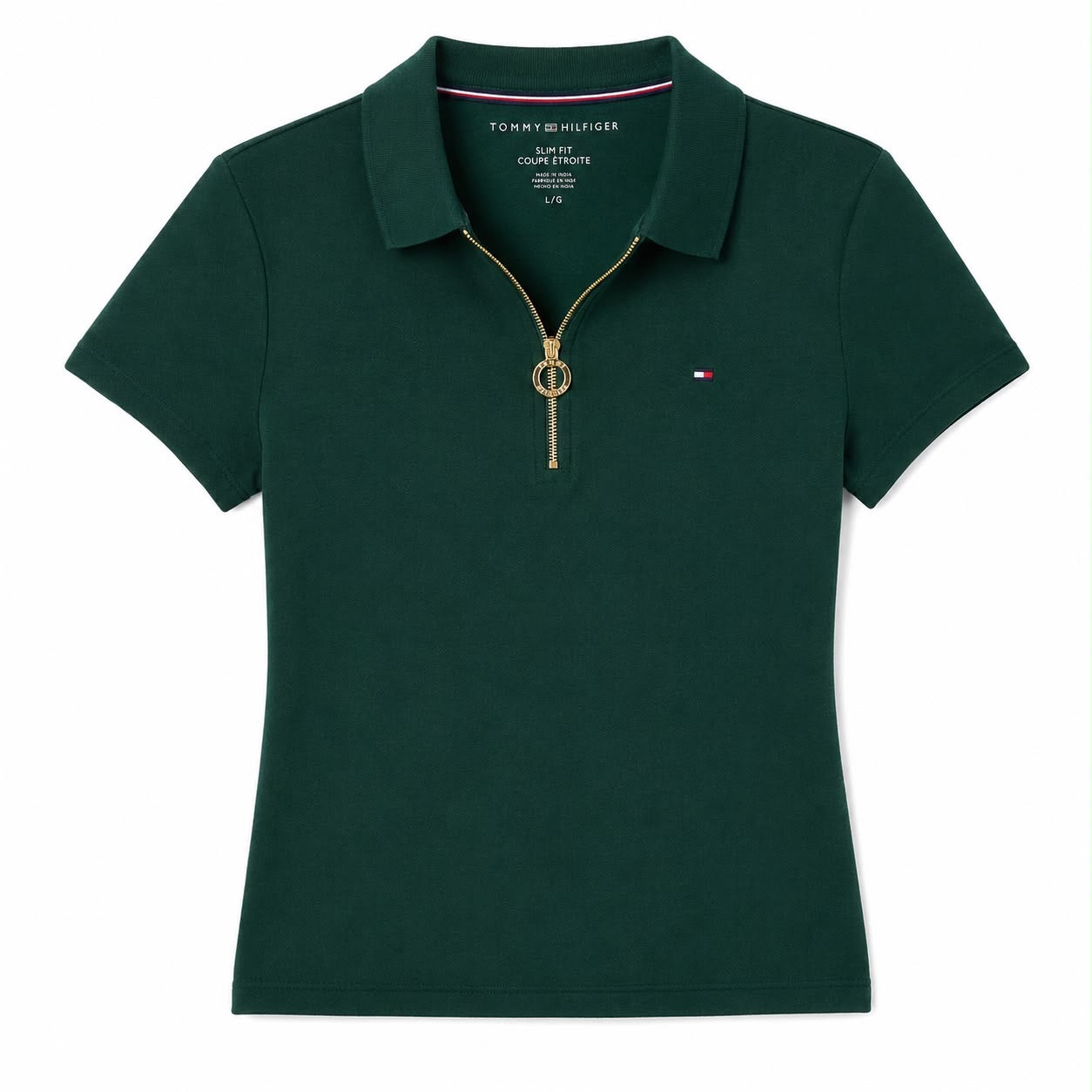 Tommy Hilfiger green -Slim Fit Zip Polo Women’s&nbsp;