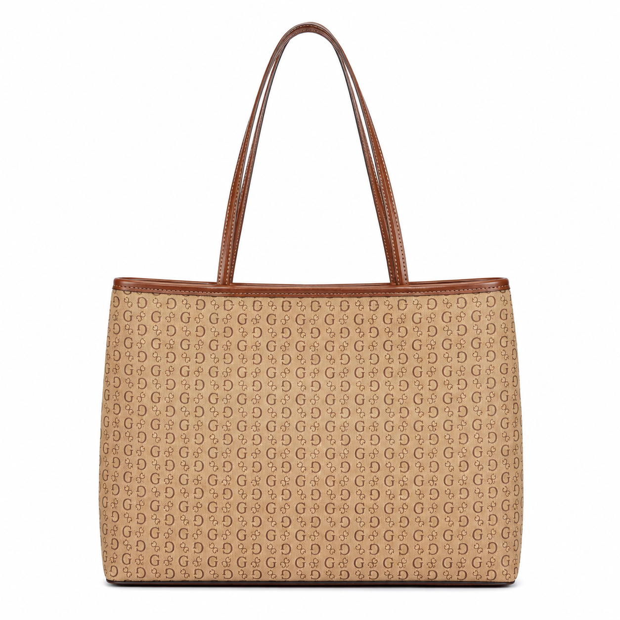 Guess Angelica Brown Women’s Snap Button Printed Shoulder Bag