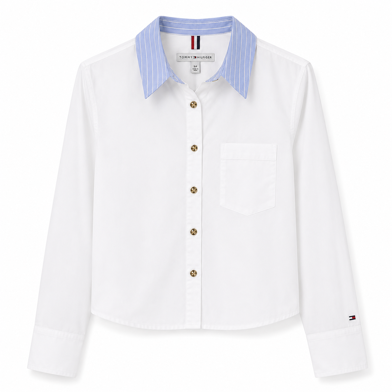 Tommy Hilfiger Relaxed Stripe Collar Poplin Shirt Women’s