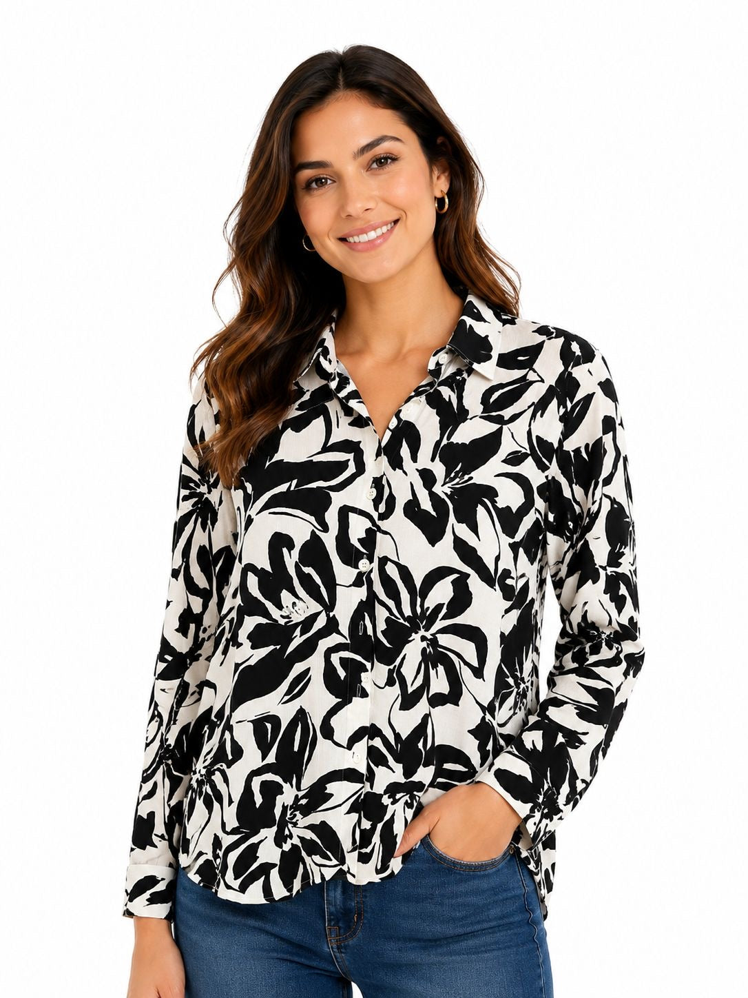 Fred David Floral Motif Women’s Shirt