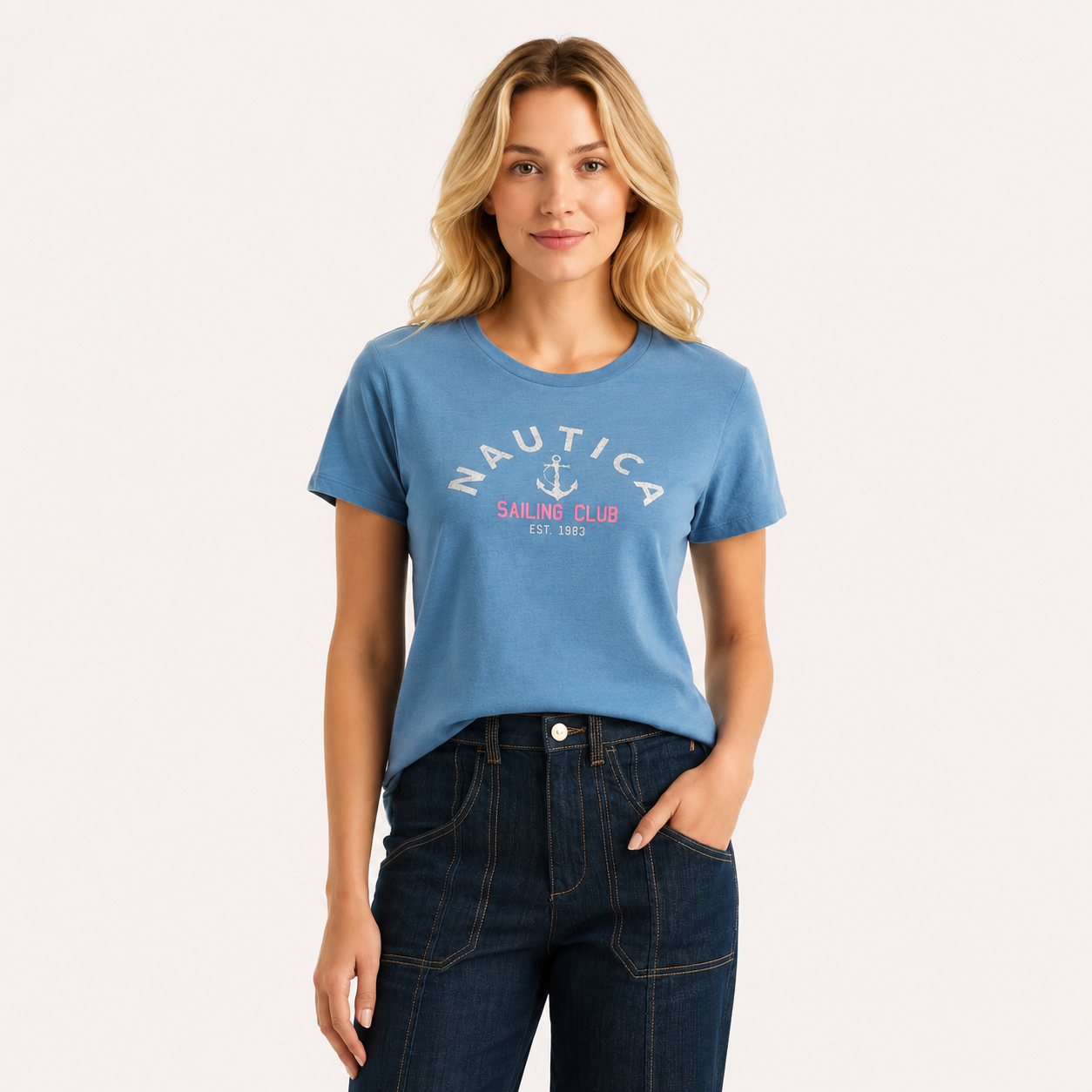 Nautica Sailing Club glitter graphic t-shirt