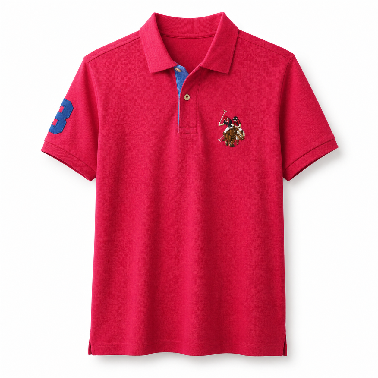 U.S. Polo Assn. Multi Color Logo Solid Pique Polo Shirt