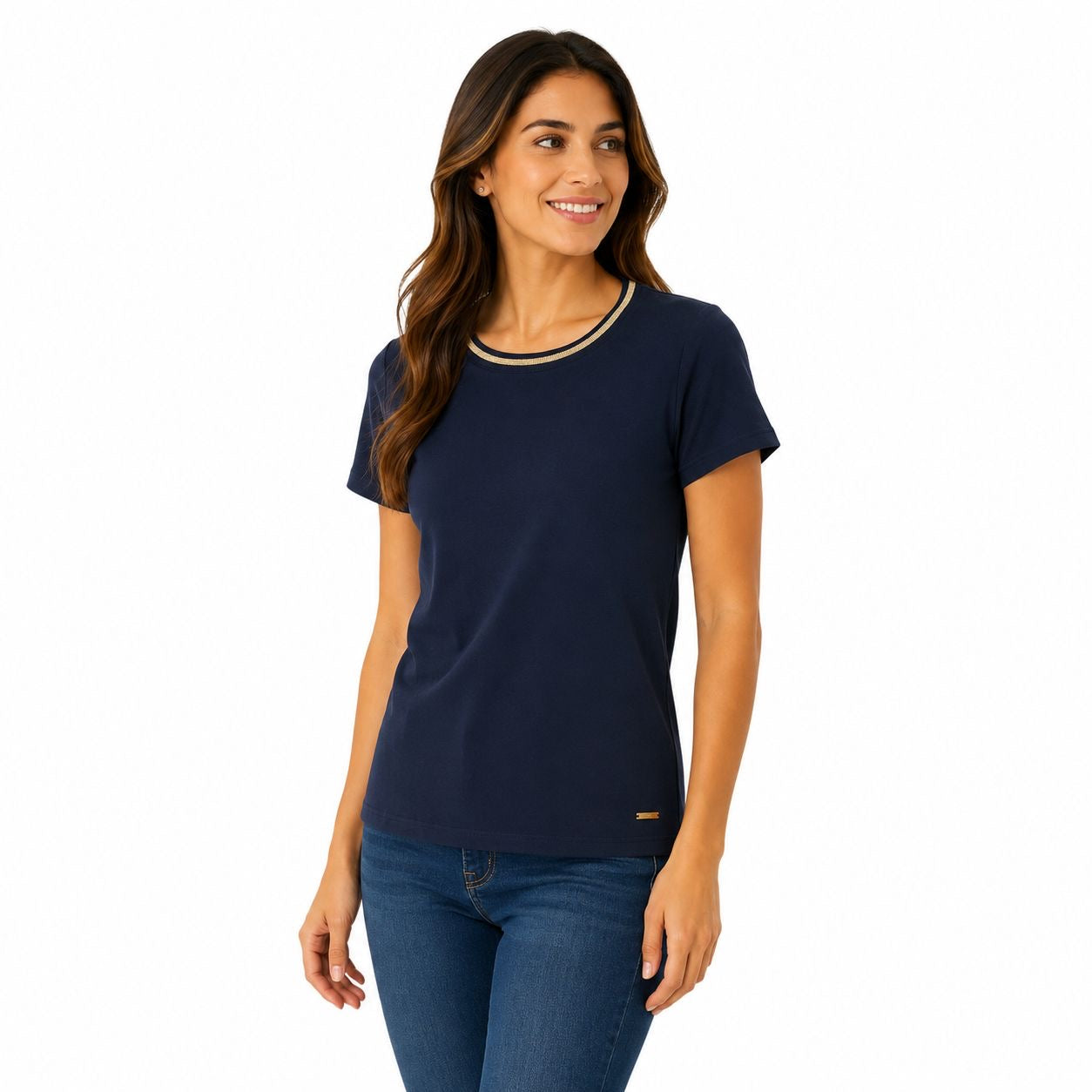 ANNE KLEIN -Basic short-sleeved t-shirt
