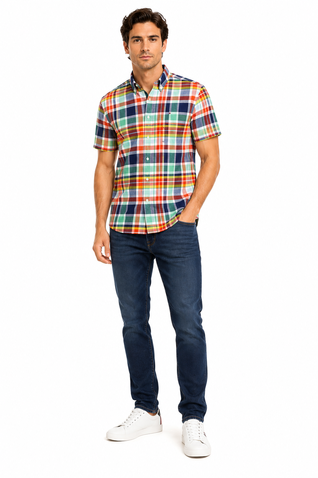 Tommy Hilfiger-Men's shirt Regular Fit Madras Oxford Shirt from the Tommy Hilfiger brand