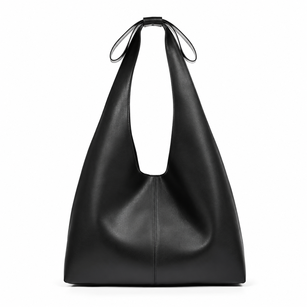 Victoria's Secret Bow Tote Bag Black Faux Leather Shoulder Bag