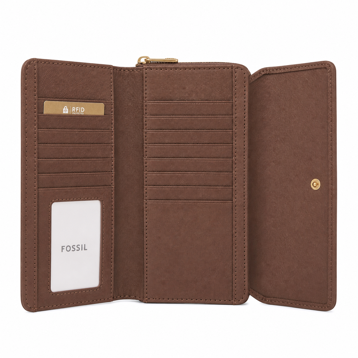 Fossil Jori Leather RFID Flap Clutch