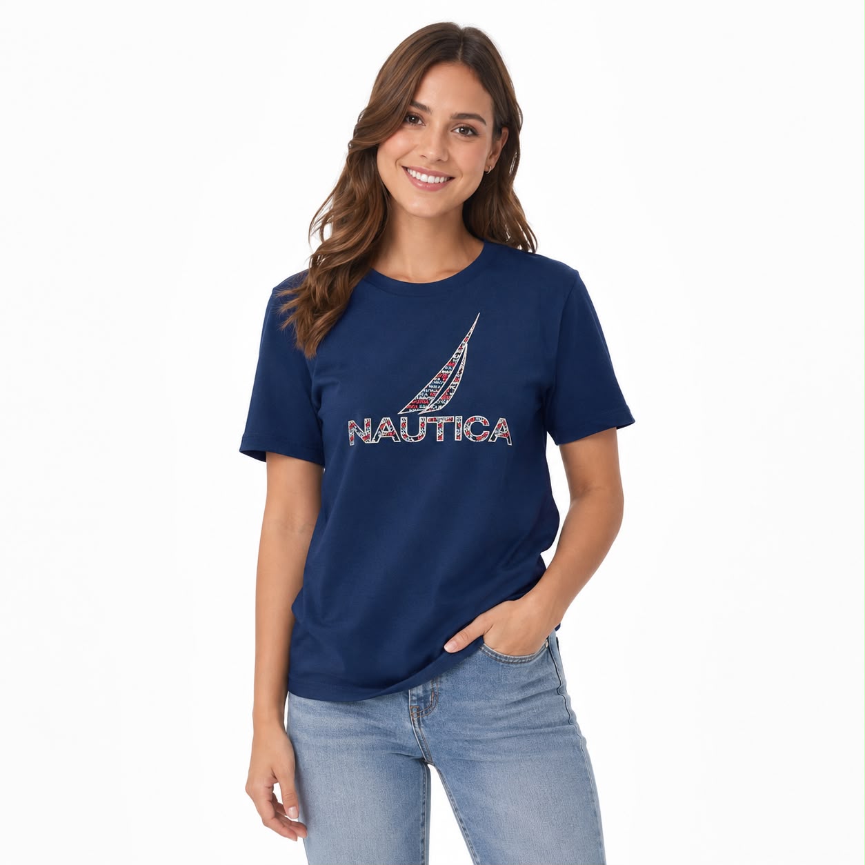 Nautica Nautica brand icon Puff Foil Graphic T-Shirt