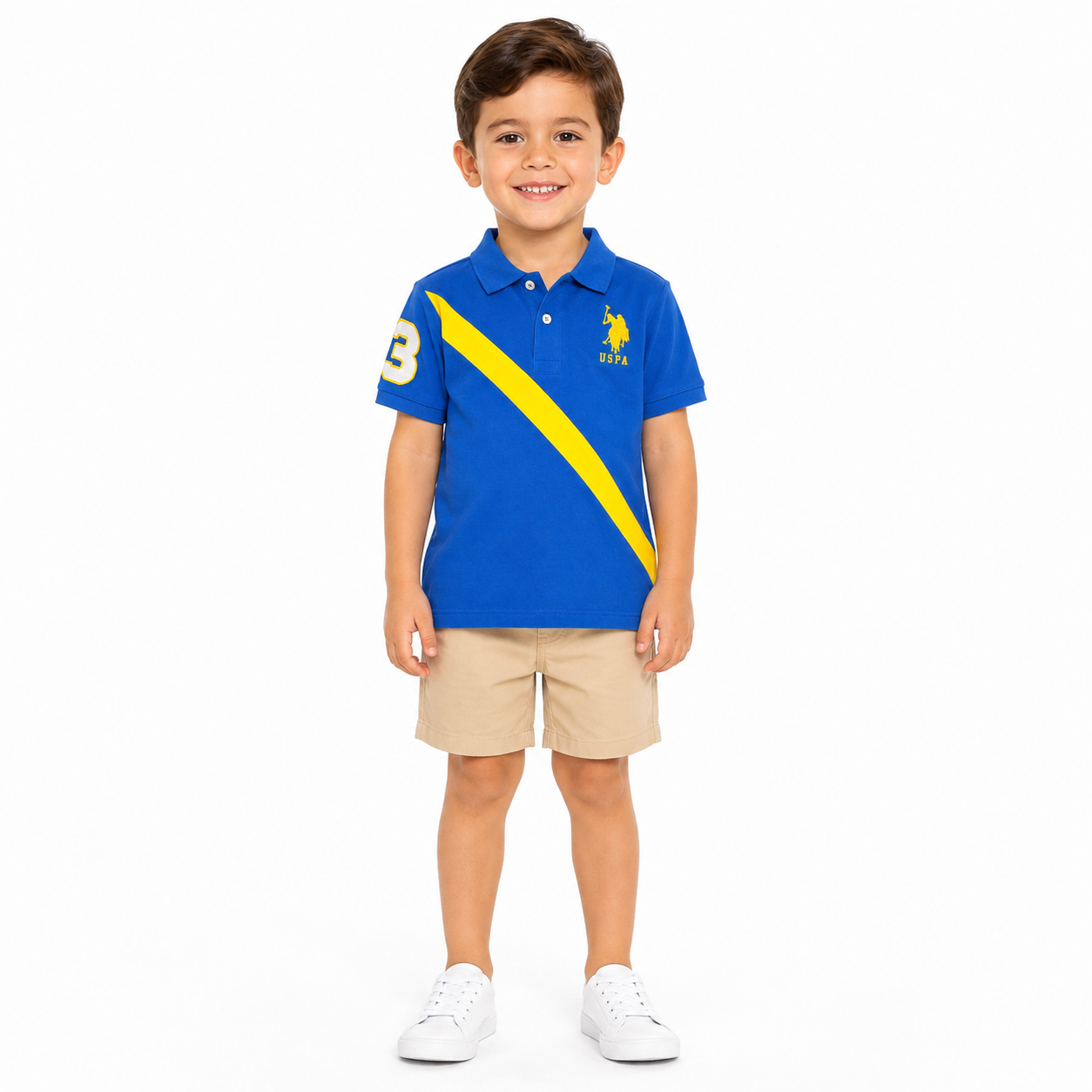 U.S. Polo Assn. Diagonal Sash Front Pique Polo Shirt