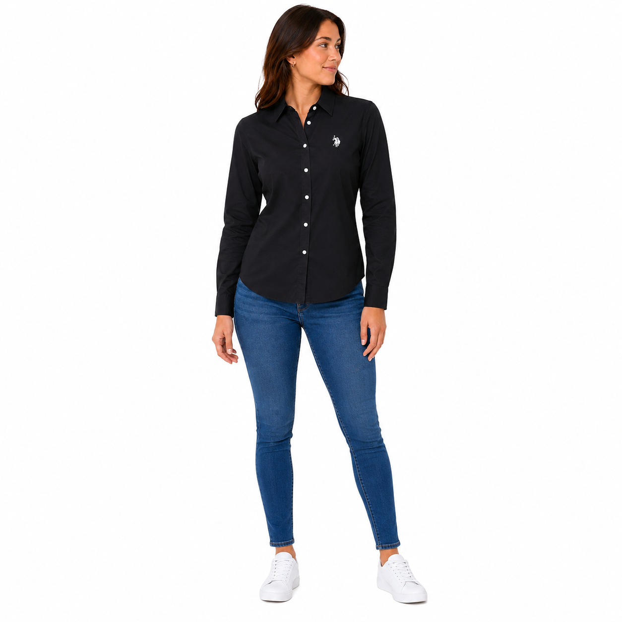 U.S. POLO ASSN-Long sleeve button shirt for ladies