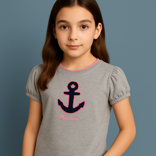 Nautica Inktastic Anchor Nautical Pink Girls Dress