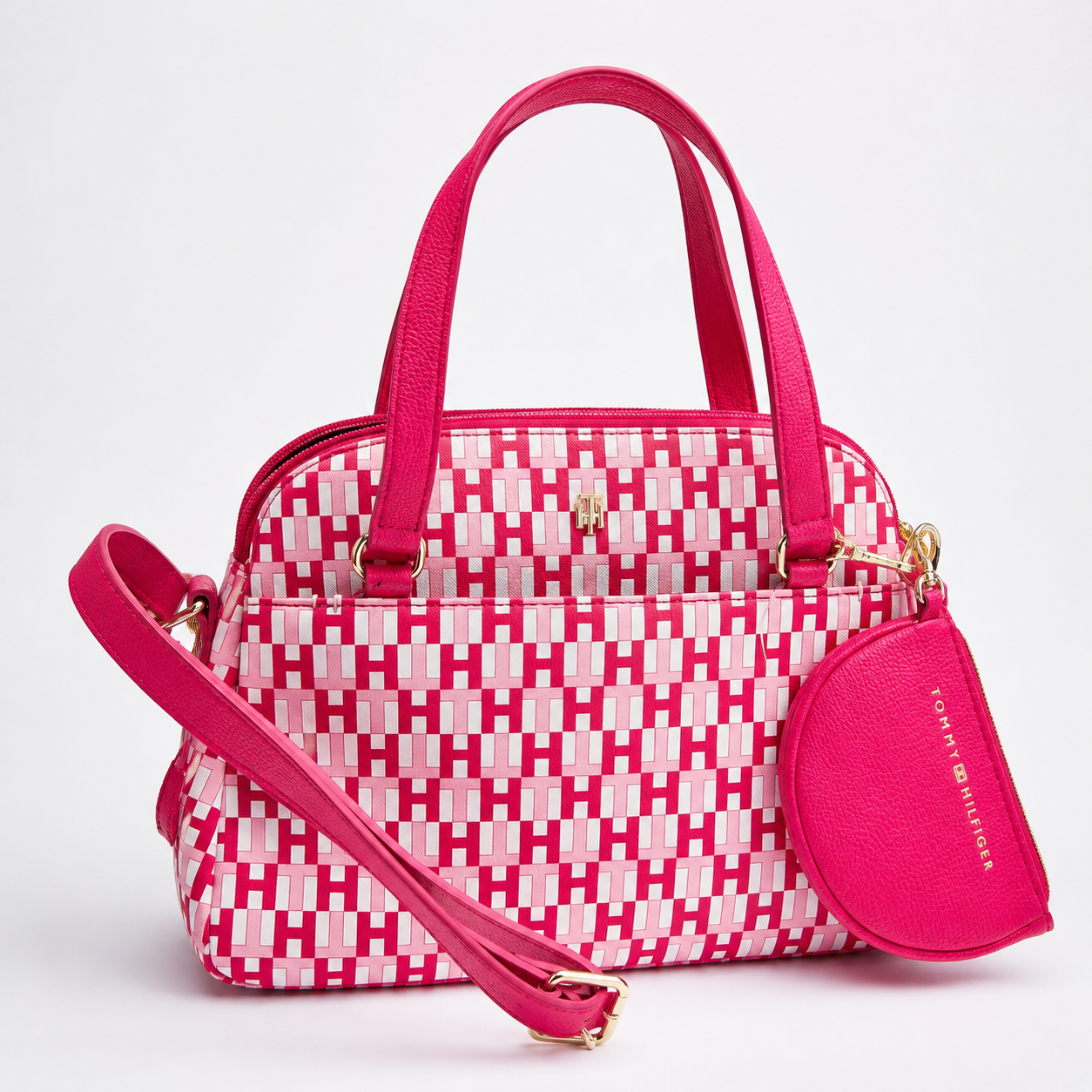 Hilfiger Monogram Satchel Handbag