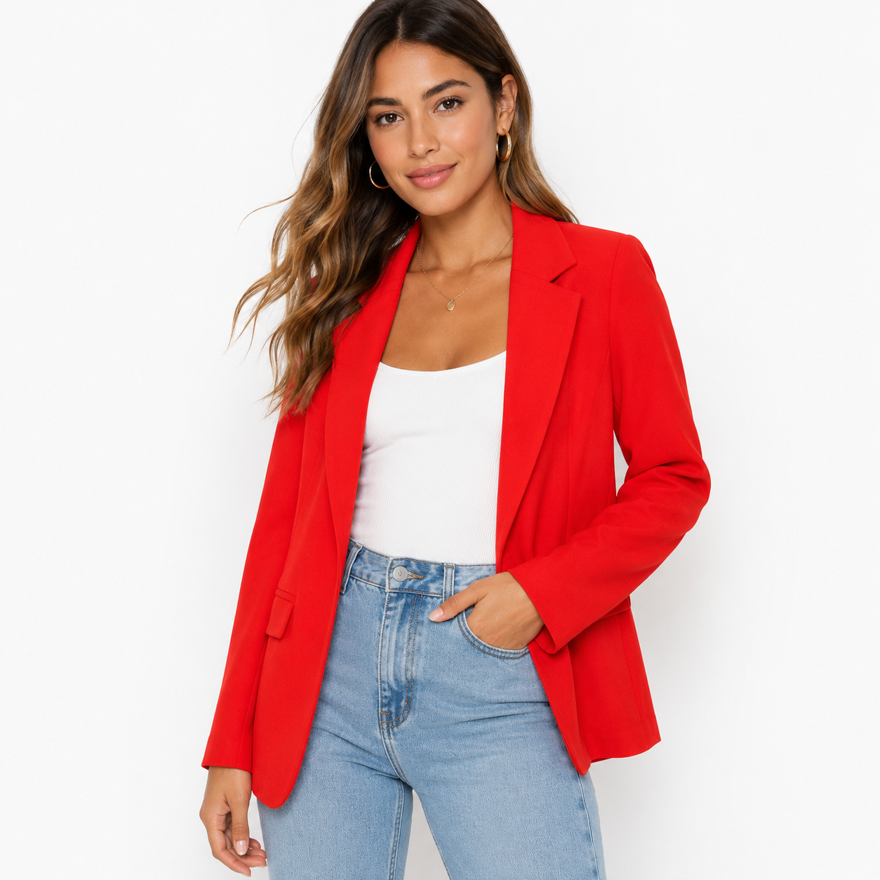 Melloday Blazer  brand has a fitted and open design womens