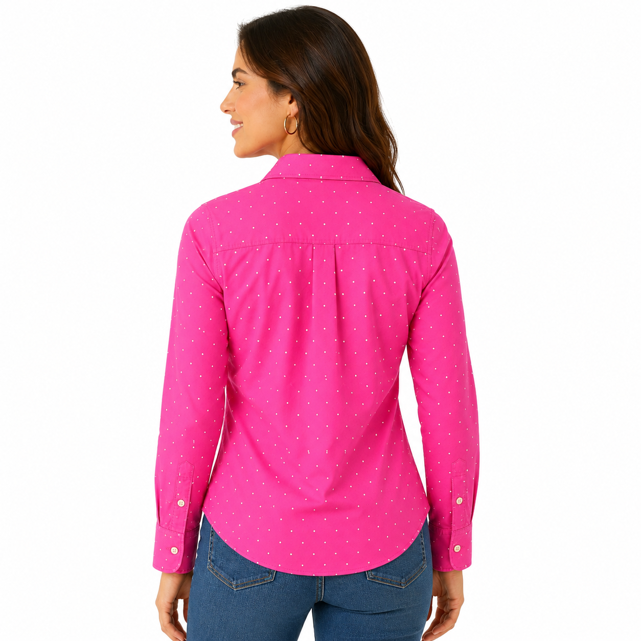 U.S Polo Assn Dot Poplin Long Sleeve Shirt