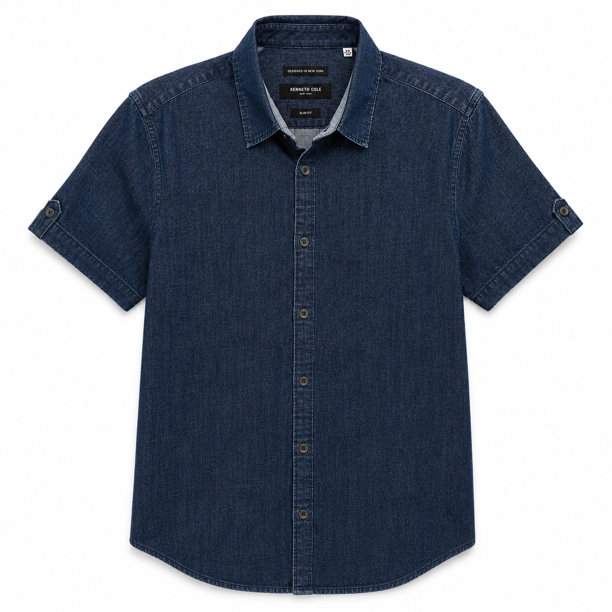 Kenneth Cole short-sleeved denim shirt Slim