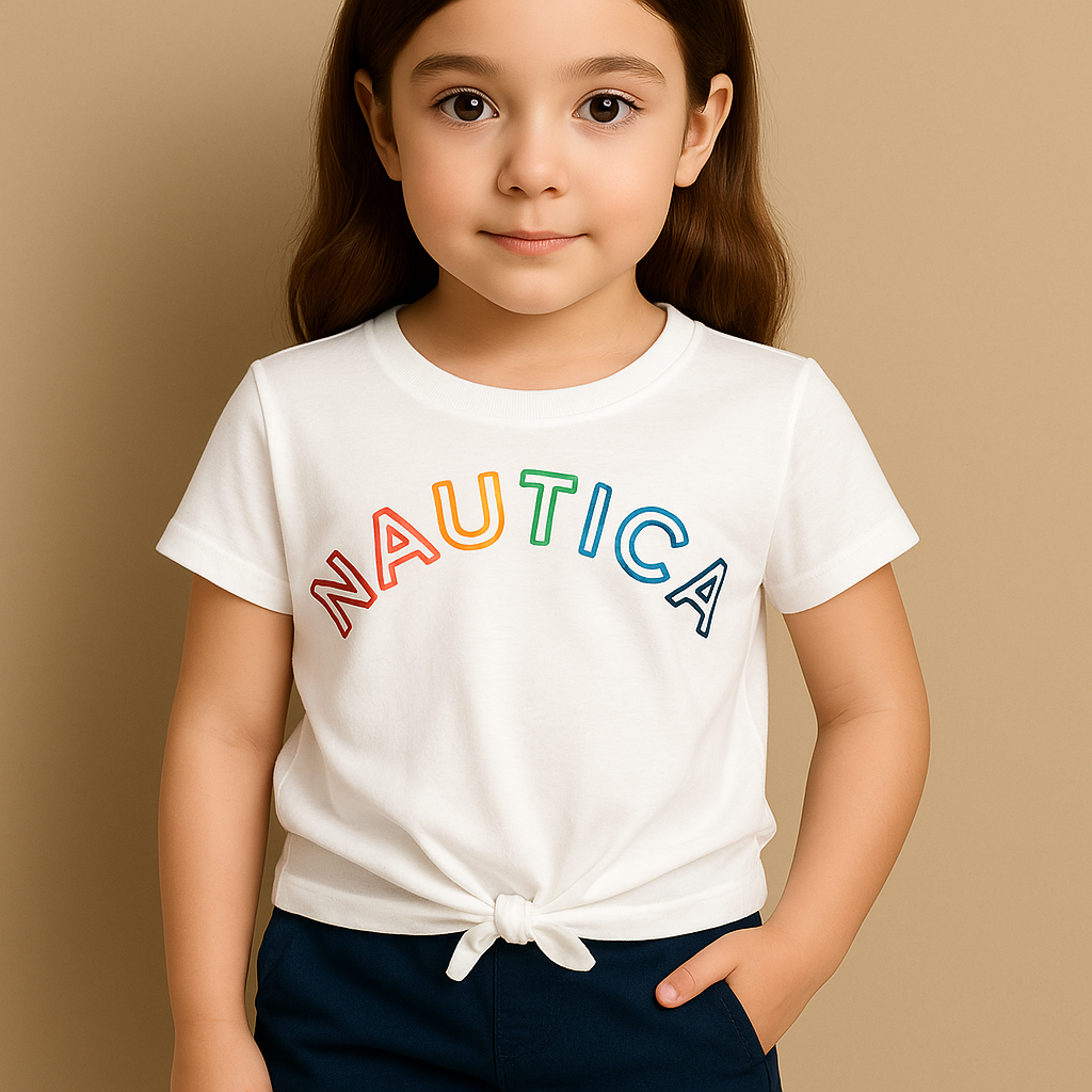 Nautica toddler girls' tie-front t-shirt (2t-4t)