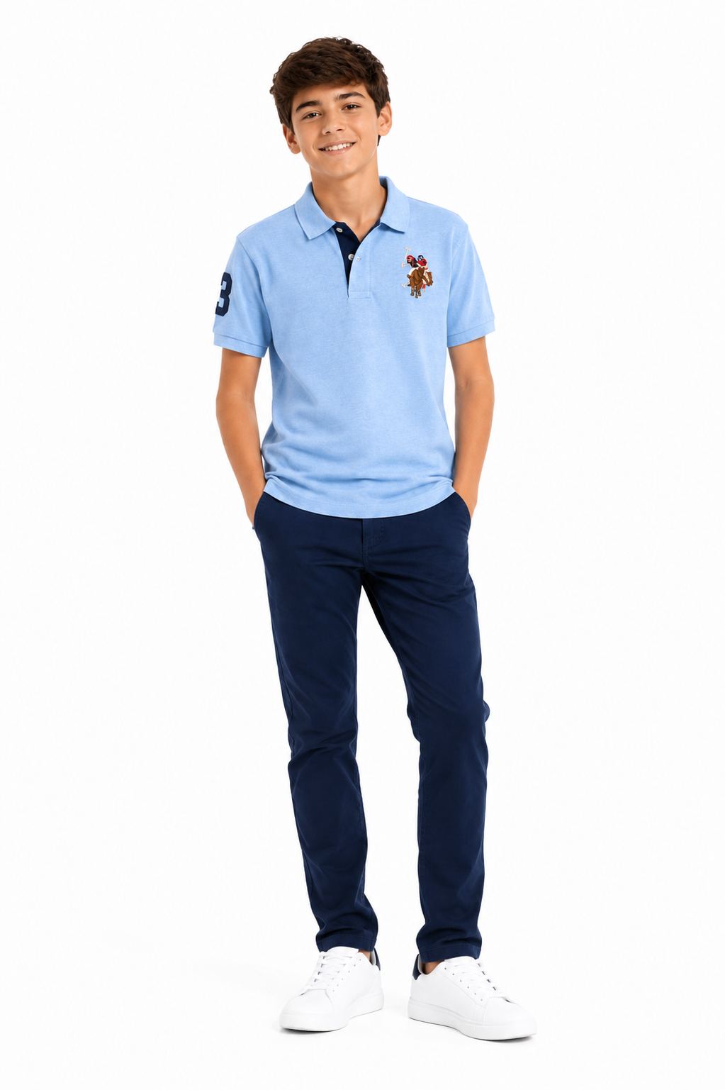U.S Polo Assn Boys Multi Color Logo PIQUE POLO SHIRT