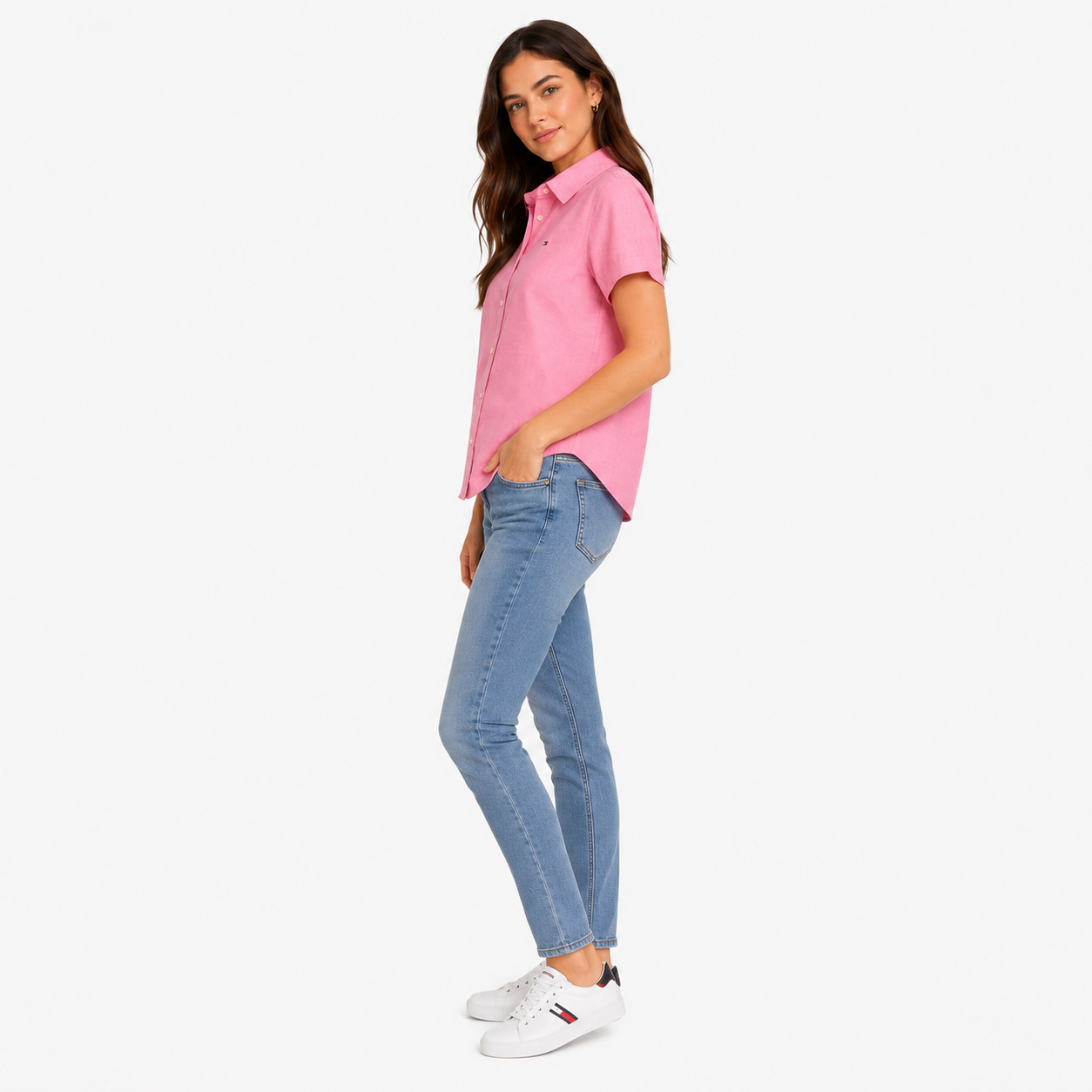 Tommy Hilfiger women's short sleeve Oxford shirt