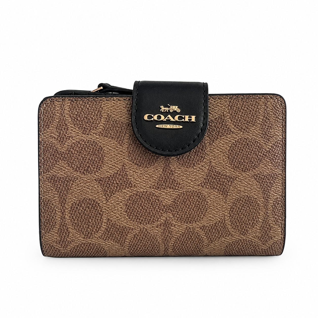 Coach Medium Corner Zip Wallet in Signature Canvas