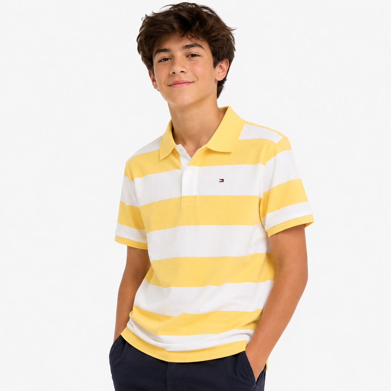 Tommy Hilfiger Men's Short Sleeve Mesh Pique Custom Fit Polo Shirt