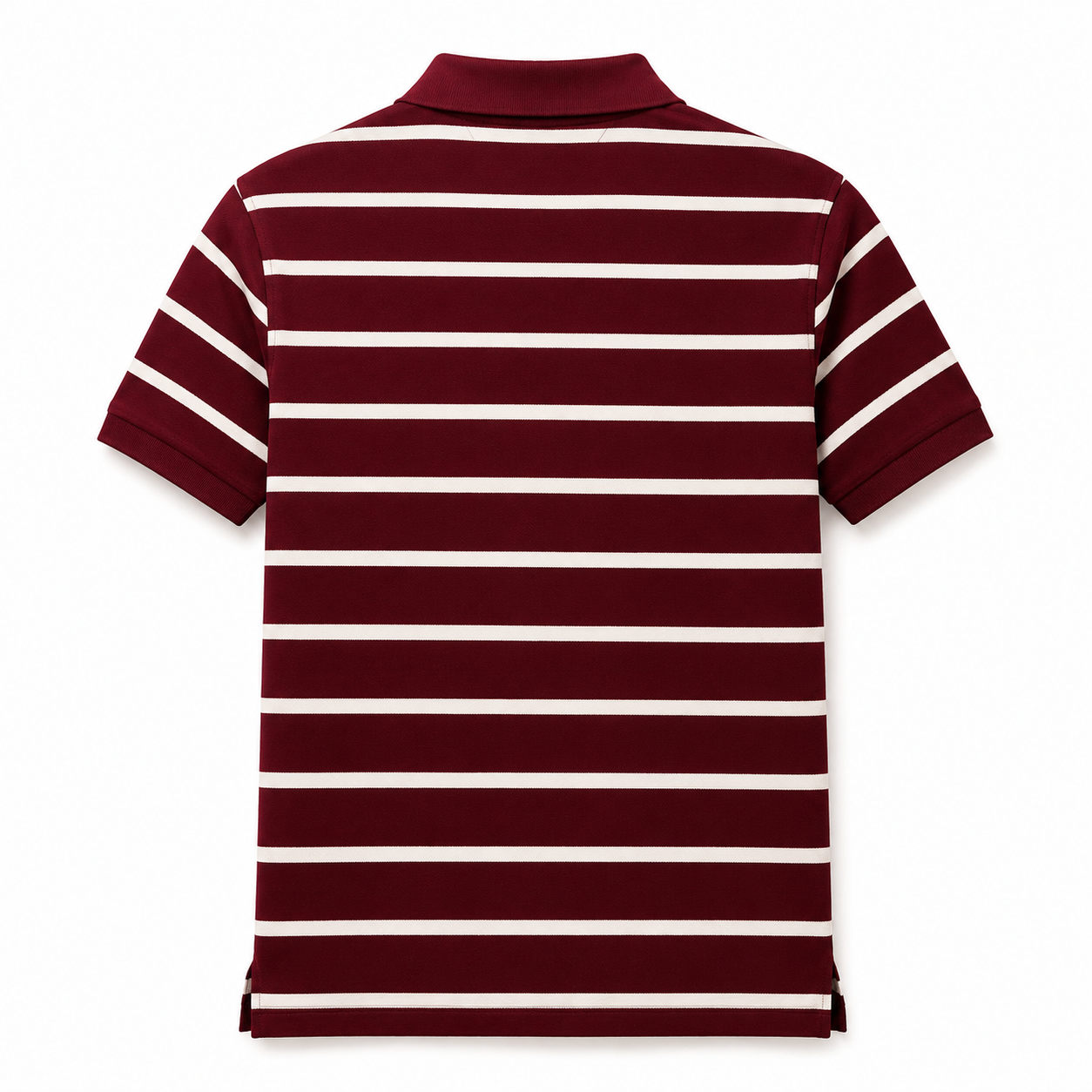Tommy Hilfiger burgundy cotton regular fit striped polo t-shirt
