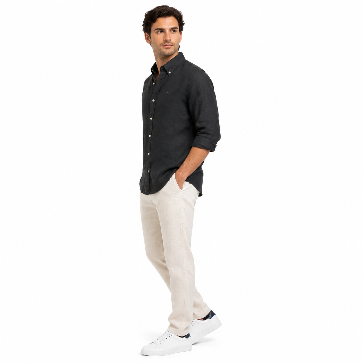 Tommy Hilfiger-Regular Fit Linen-Blend Shirt
