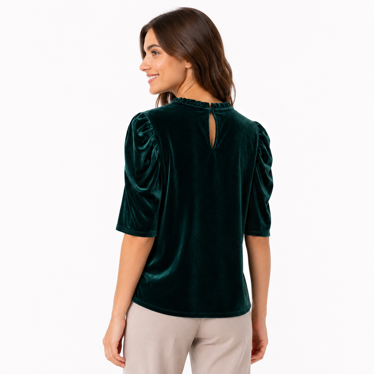 CeCe emerald green velvet blouse Women’s