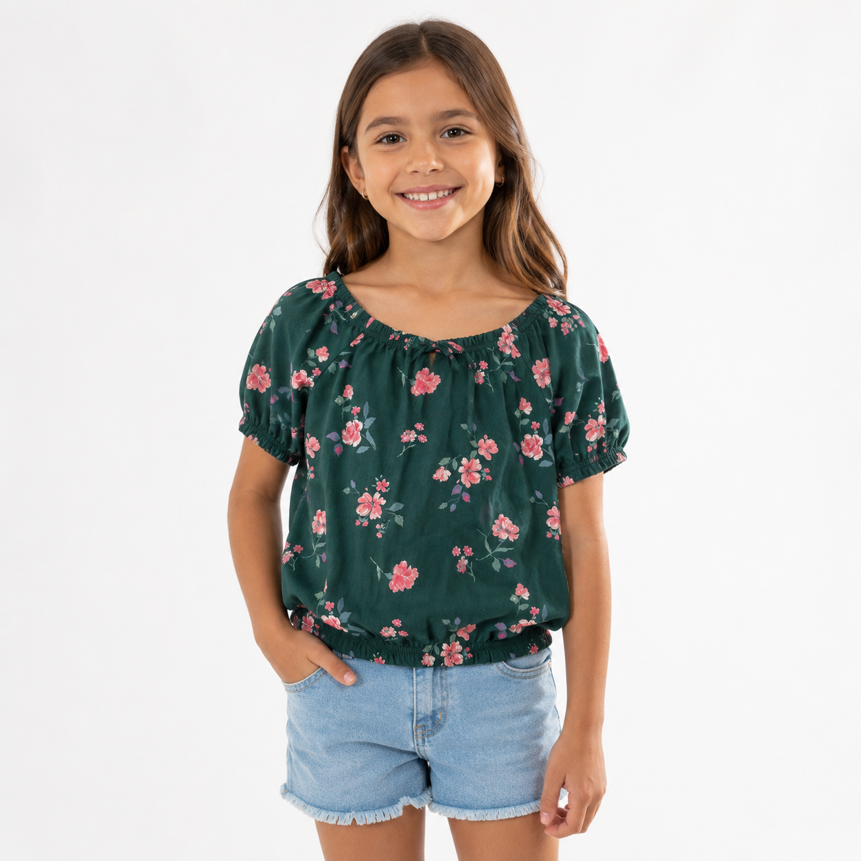 Oshkosh Kid Fall Floral Cinched Top