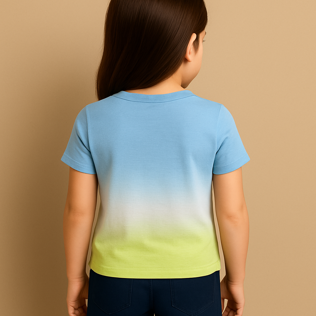 Tommy Hilfiger Kids Girl Round Neck Short Sleeve Ombre Top