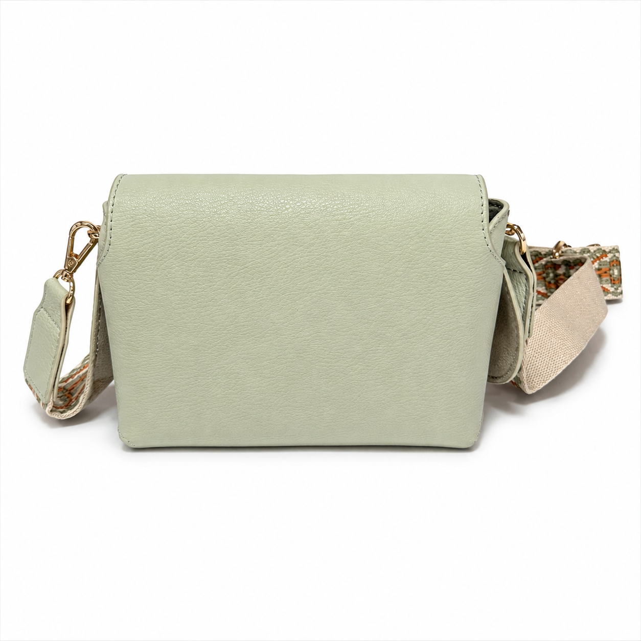 Le Miel Bamboo Twist Lock Flap Crossbody Bag