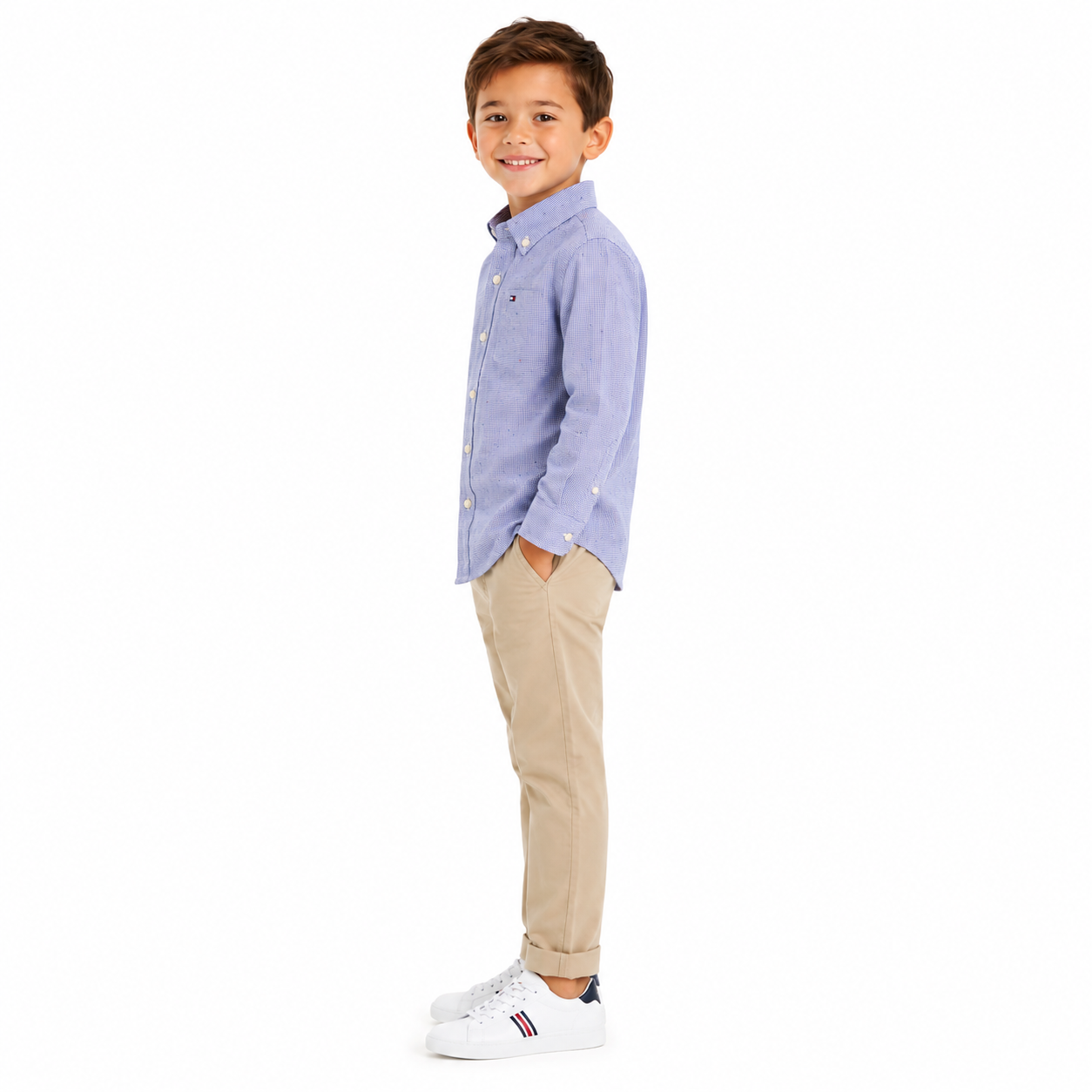 Tommy Hilfiger shirt in blue vichy checks with buttons