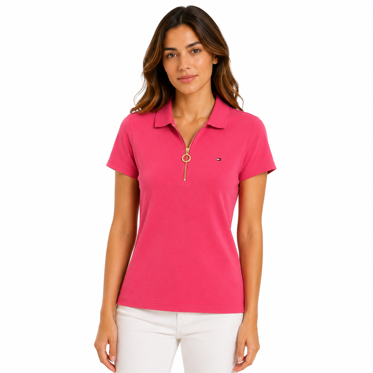 Tommy Hilfiger Women's Embroidered Logo Slim Polo Shirt