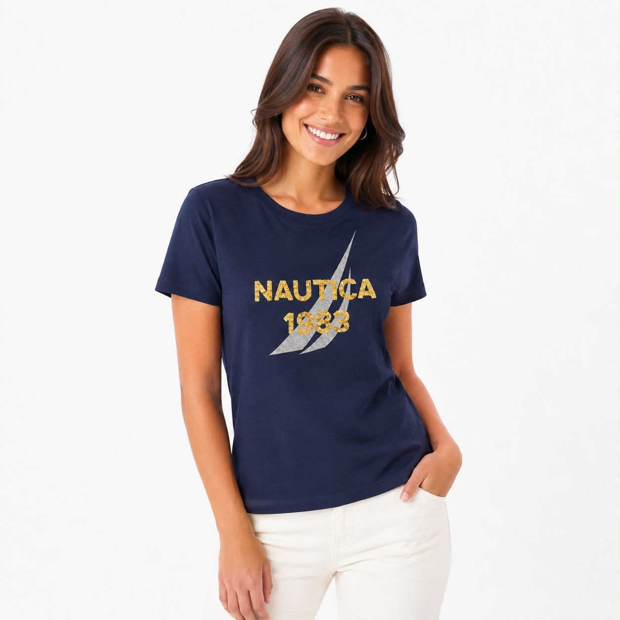 Nautica Sequin Logo T-Shirt