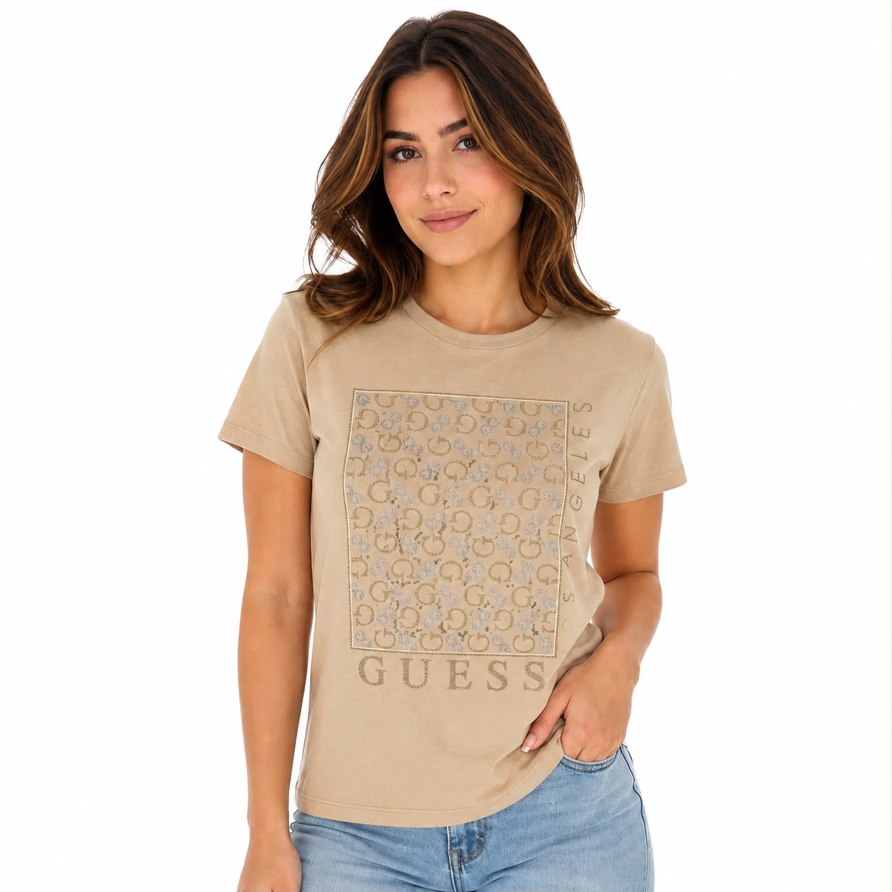 Guess Naty Crewneck Rhinestone Tee